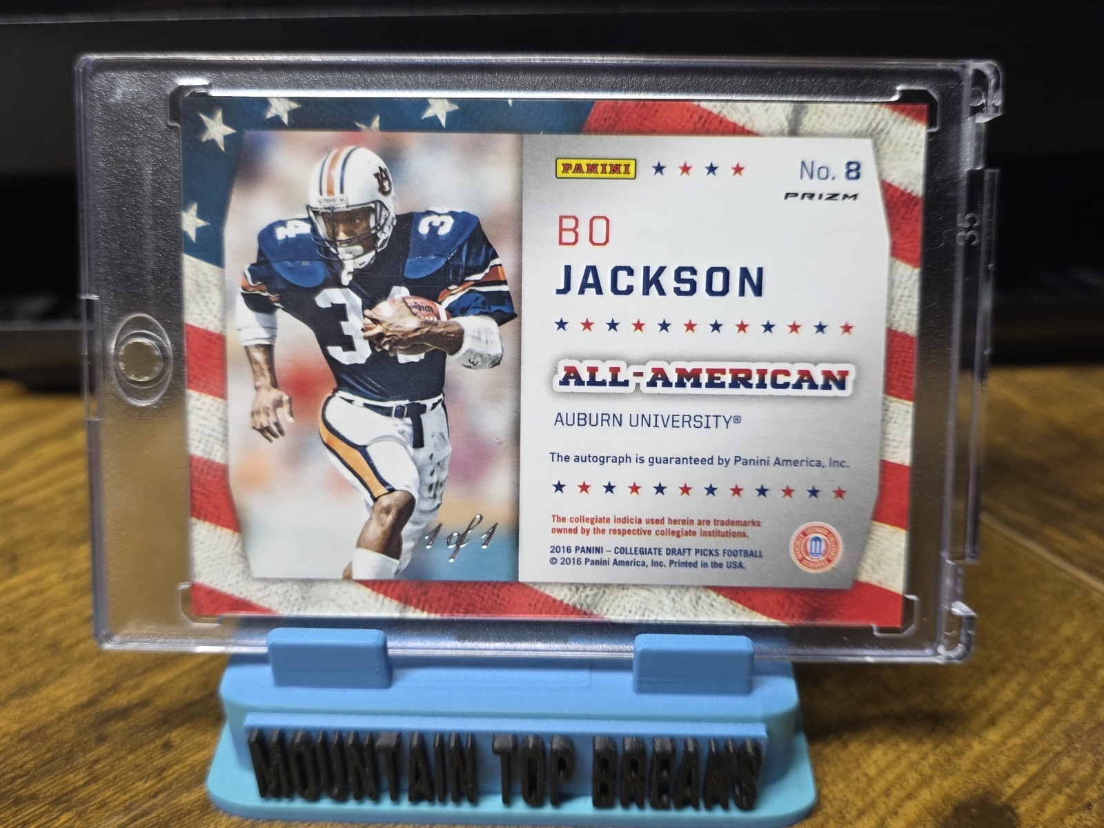2016 Prizm Draft Black Finite Bo Jackson 1/1 Auto Ultra Rare AUBURN Tigers  view 2