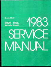 1983 Chrysler Service Manual Chassis Body