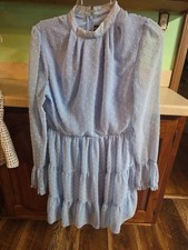 Miss Womens Blue Long Sleeve Dress Size Medium A3