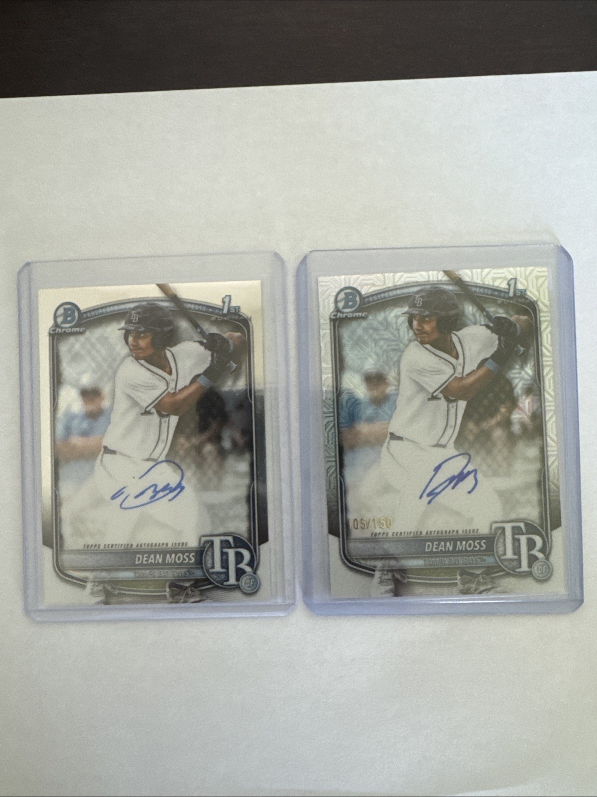 Dean Moss 2025 Bowman Chrome Draft HTA Choice Refractor 1st RC Auto /150 + Base