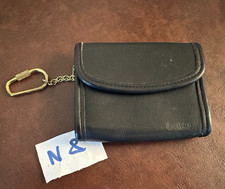 Llavero billetera multifunción vintage Coach de cuero negro