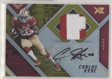 2017 Panini XR Auto Swatches Gold 10/10 Carlos Hyde #AS-CH Auto 6w8
