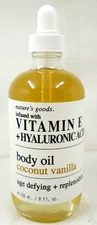 Big Nature's goods Vitamin E +Hyaluronic Acid * Body Oil * Coconut Vanilla 8 oz