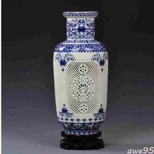 Chinese Thin Tire Double-Layer Hollow Flower Vase,jingdezhen,painted Vase,china