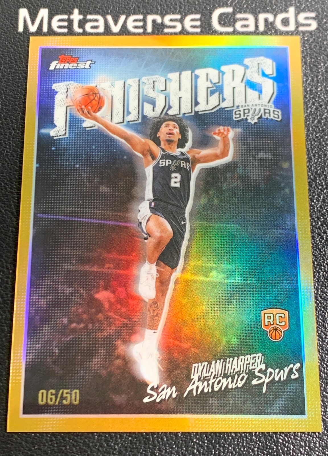 2025-26 Topps Finest Finishers Gold Refractor RC Rookie Dylan Harper 06/50
