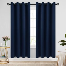 COSVIYA Blackout Curtains Navy Blue 72" L Grommet Room Darkening Drapes 2 Panels