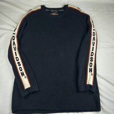 Harley Davidson Sweater Men's XL 100 Cotton Pullover Spell Out Sleeves Vintage
