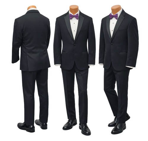 Men's Michael Kors Black Tuxedo with Pants Modern Fit Size 43S 37W