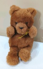 Vtg 1981 Brown Teddy Bear 8" Plush Stuffed Toy Dakin Ground Nut Shell Fill Korea