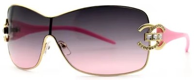 PINK Sunglasses Women's Shades Shield Wrap Around Fashion Designer Single Lens