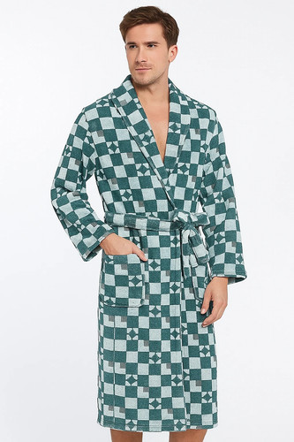 Mens Designer Dressing Long Gown Snuggly Luxury Thermal Fluffy Soft Cozy Robes - 第 4/4 張圖片