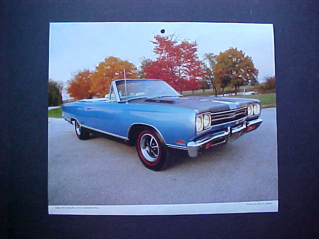 1969 Plymouth GTX Convertible color photo from NOS calendar