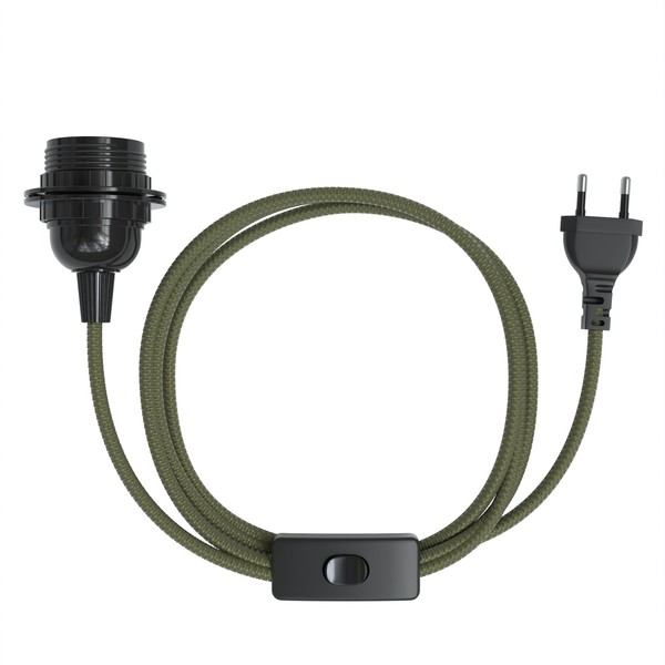 Lampensockel Mit 5M Kabel E27 Schraubfassung Netzstecker Schalter Fassung GrüN-image