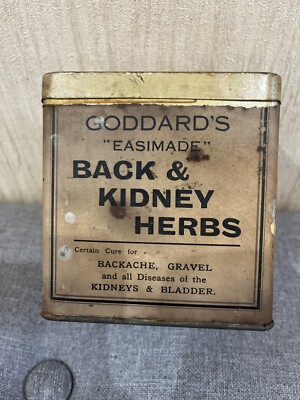 Extrem seltene Goddards Easimade Kräuter Heilmittel Dose 10 cm 9 cm 6 cm 