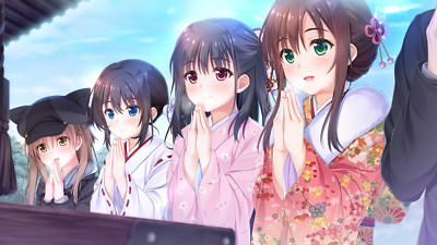 Anime galgame girls tinkle position smiling japanese Playmat Game Mat Desk
