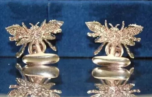 14K Yellow Gold Plated 2.2Ct Round Cut Lab Created Diamond Men Wedding Cufflinks - 第 4/5 張圖片