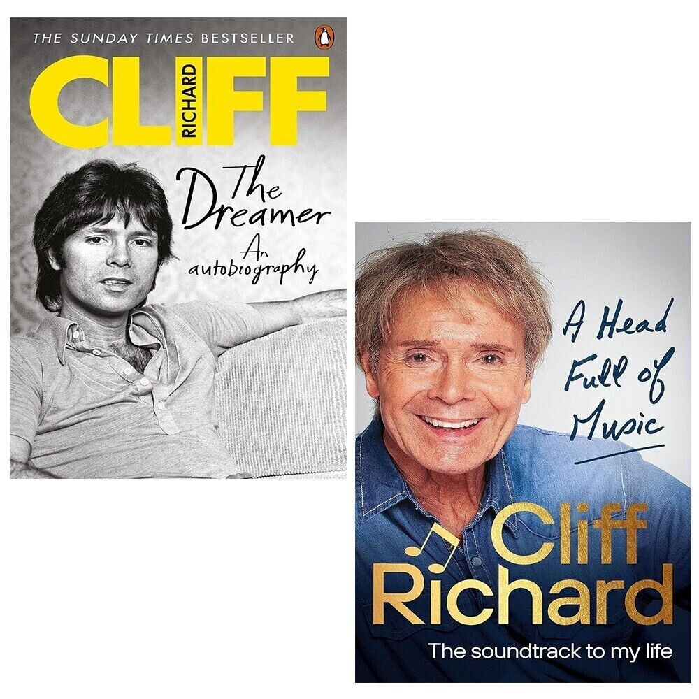 Cliff Richard Unisex Black Collection 2 Books Set Head Full Of Music,Dreamer An Autobiography - Image 3