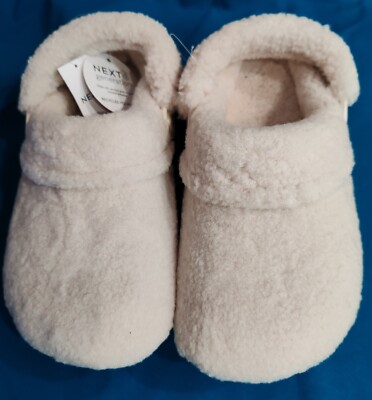 NEXT Neutral Borg Clog KIDS Slippers Free Postage UK
