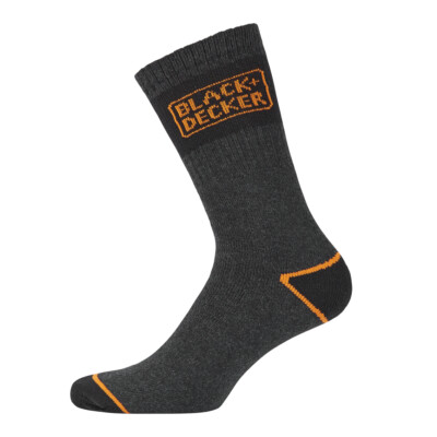 Lot De 12 Chaussettes De Travail Black+Decker - Unisexe, Noir Et Gris, Tailles 39-42 à 47-49