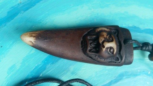 Native American necklace cougar mountain lion bob cat roar bone CLEANSED warrior - Picture 8 of 11