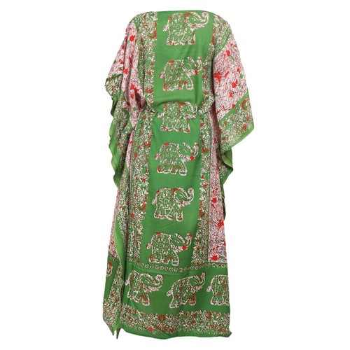 Women's Long Kaftan Elephant Boho Dress Beach Cover Up Caftan Nightwear Maxi - Picture 12 of 19