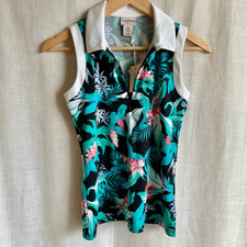 New Tommy Bahama Golf Tennis Polo 1/4 Zip Tank Size XS UPF 50 Stretch Tropical