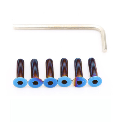 6pcs Steering Wheel Bolts Burnt Titanium For Momo Nardi Personal With Adapter