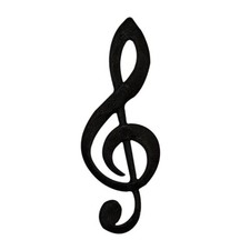ID 8707 Treble G-Clef Note Patch Musical Symbol Embroidered Iron On Applique