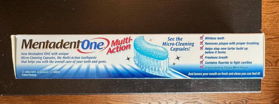 MENTADENT One Clean Mint with Micro Cleaning Capsules Toothpaste NEW 6 ...