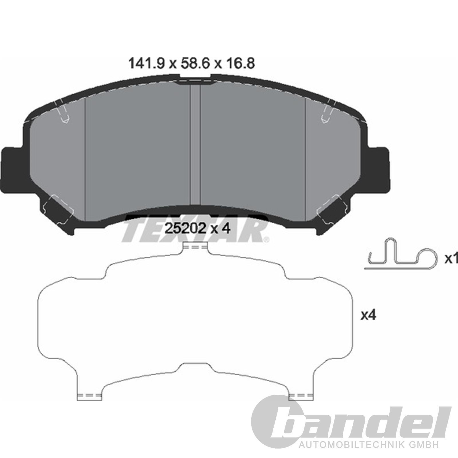TEXTAR BREMSSCHEIBEN 296mm + BELÄGE VORNE für NISSAN QASHQAI J10 Bj ...
