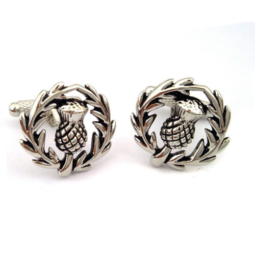 Scottish Thistle Cufflinks by Onyx Art - Gift Boxed - Scotland Scots - Picture 1 of 1