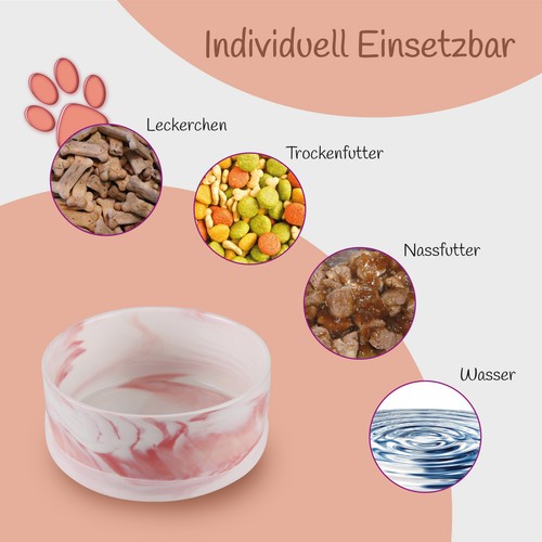 Keramik Hundenapf Pink 850ml Futternapf Fressnapf Ø15,5cm Hunde Katze rutschfest - Bild 3 von 6