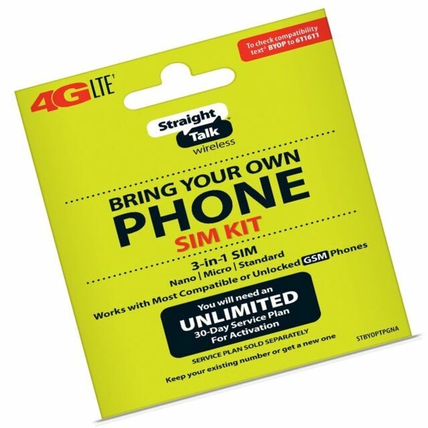 Straight Talk Bring Your Own Phone 3in1 SIM Activation Kit for sale