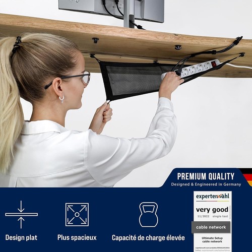 Ultimate Setup Filet de Gestion des câbles – Plateau de Fils sous Le Bureau – Or - Afbeelding 2 van 8