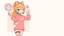 Anime princess peach looking at viewer super mario bros Playmat Gaming Mat Desk