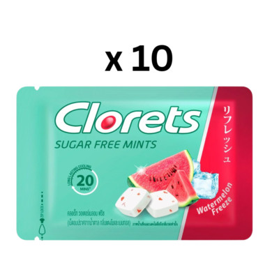 Clorets Sugar Free Mints Watermelon Freeze 15,40g x10er Pack Fresh Breath Candy