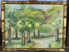 French School First Half Of The 20th Landscape Nature Path In The Forest Signed
