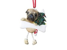 PUG FAWN-Dangling Legs Dog Christmas Ornament by E S Pets
