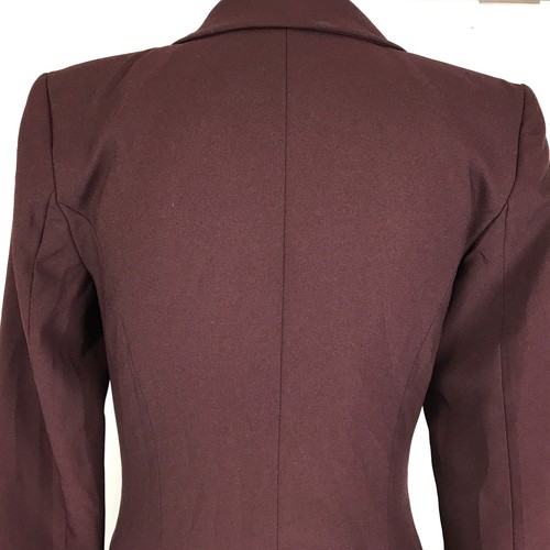 Johnny Dexter Jacket Burgundy Size 8 Long Line Single Button Lined Vintage 90s - Picture 6 of 13
