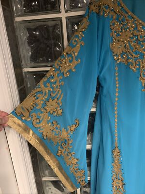 Indian Pakistani Women's Jeweled Aqua Embroidered/Jeweled Dress Size S |  eBay