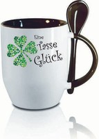 "LöFfeltasse / Kaffeetasse \" Eine Tasse GlüCk \""