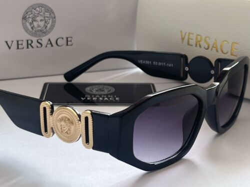 Men Versace 4361 Sunglasses sunglass Black&Gray lens 141mm - Afbeelding 1 van 9
