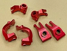 Aluminum Front C Hub+Carrier+Rear Hub Set for ARRMA 1/10 Big Rock Typhon 3s Red 