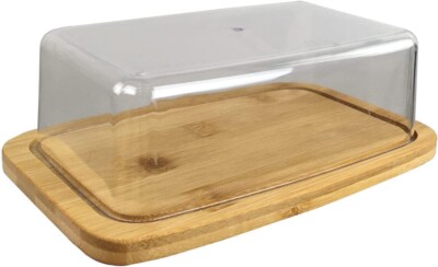 Butterdose Bambus Holz mit Deckel Butter Box