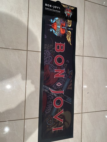 Bon Jovi Bar Mat Bar Runner Offical Licened Merchandise New Rare Vintage Rubber - Picture 12 of 15