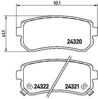 Brembo P 30 025 Bremsbelagsatz, Scheibenbremse FüR Hyundai KIA