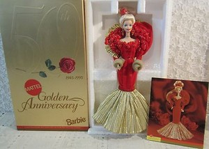 出産祝いなども豊富 Anniversary ゴールデン 50th 1945 1995 バービー Porcelain 人形 着せ替え Revuemusicaleoicrm Org