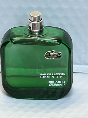 LACOSTE RELAXED EAU DE LACOSTE L.12.12 VERT FOR MEN -3.3 OZ SPRAY - ROUGH BOTTLE