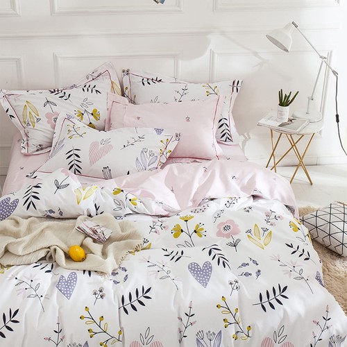 HighBuy Girls Duvet Cover King Floral Aesthetic Bedding Sets White Pink Premi... - Picture 2 of 7