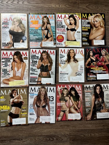 Maxim Magazine 2009 Full Year - Lot of 12 Issues January-December - R1031